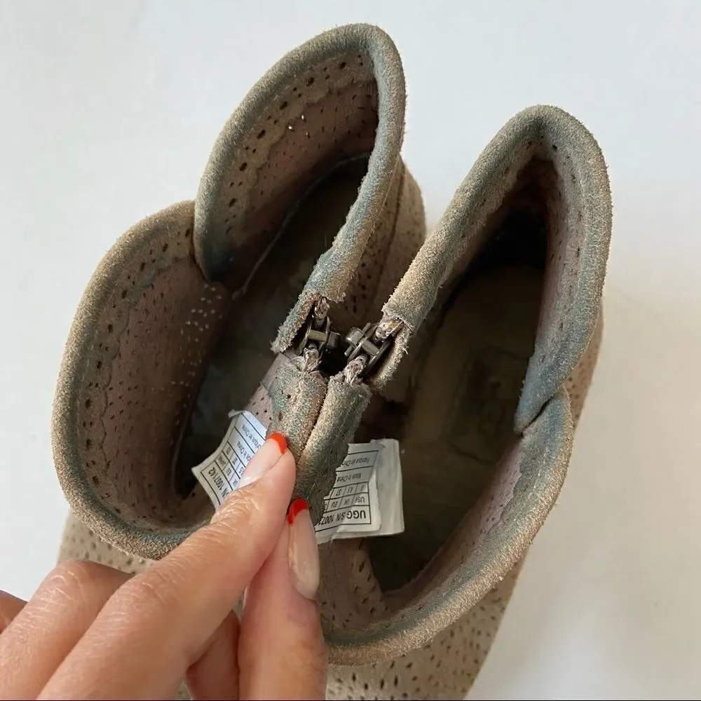 Ugg Darling Seaweed Perforated Suede Ankle Boots